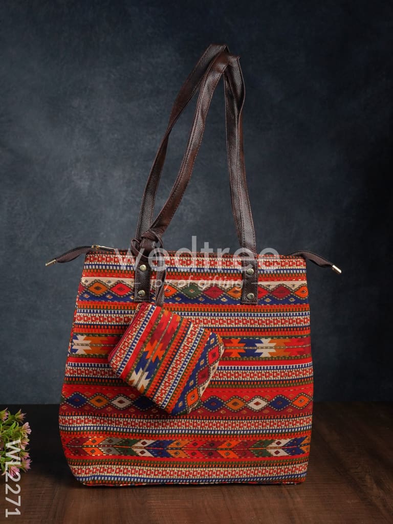 2 in 1 hand bag & clutch hand purse - Ikkat - WL2271