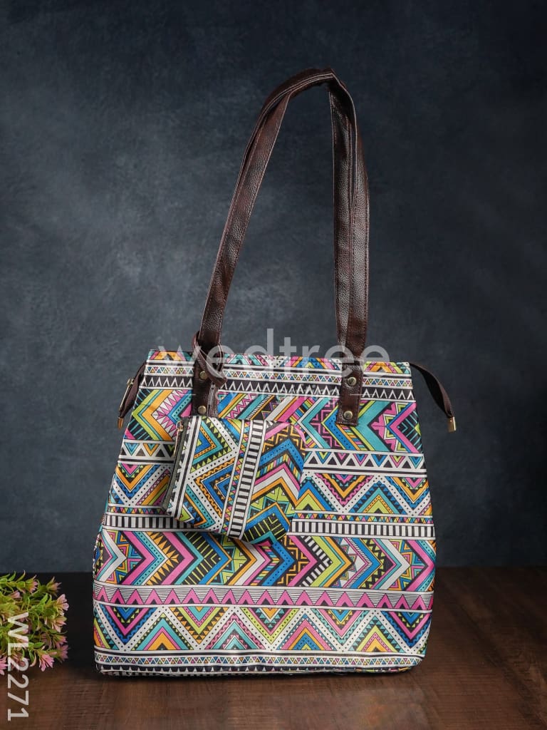 2 in 1 hand bag & clutch hand purse - Ikkat - WL2271