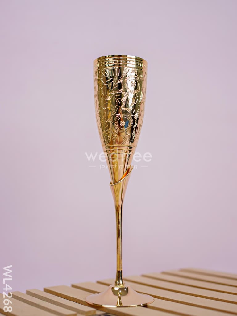 24kt Gold Brass Wine Glass - Set of 6 - WL4268