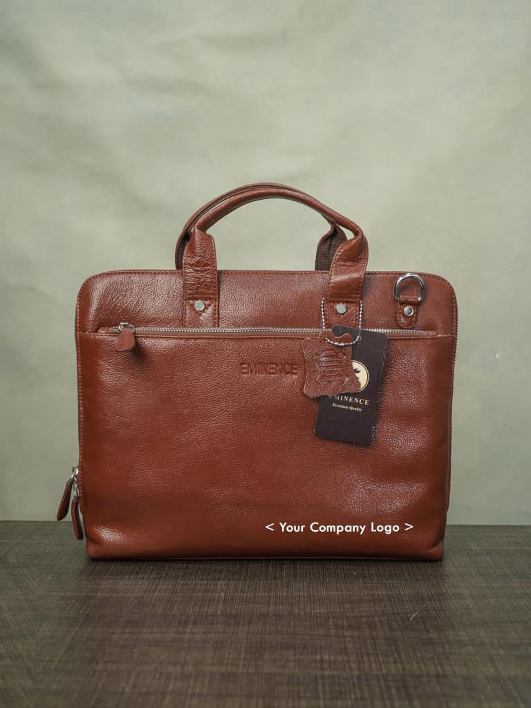 Nickle Chain Laptop Bag- Light Brown - BCG0021