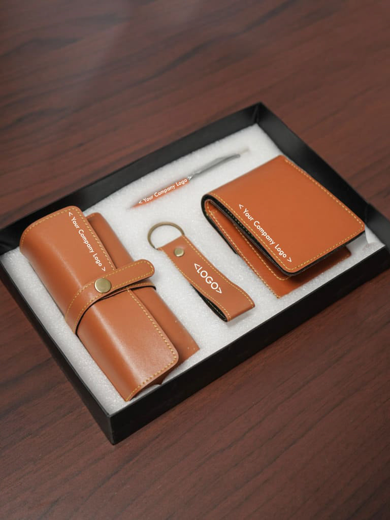 Corporate Gift - Bi fold Lather Wallet Combo -TAN - BCG0040