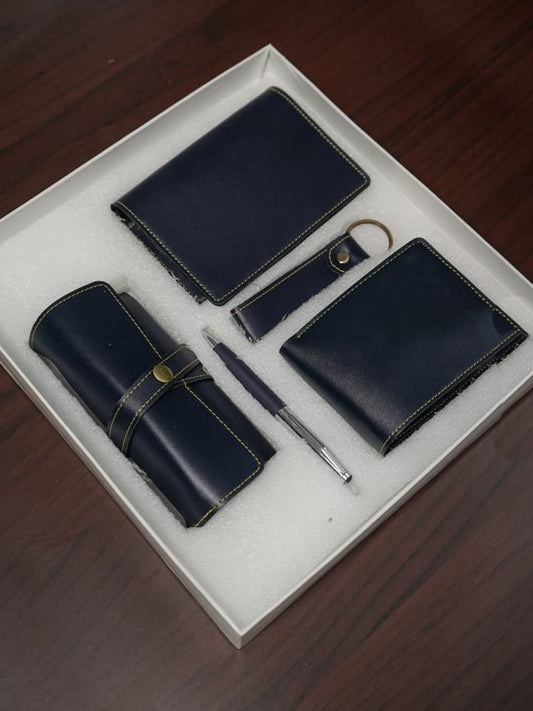 Corporate Gift - Bi fold Lather Wallet Combo -Blue - BCG0046