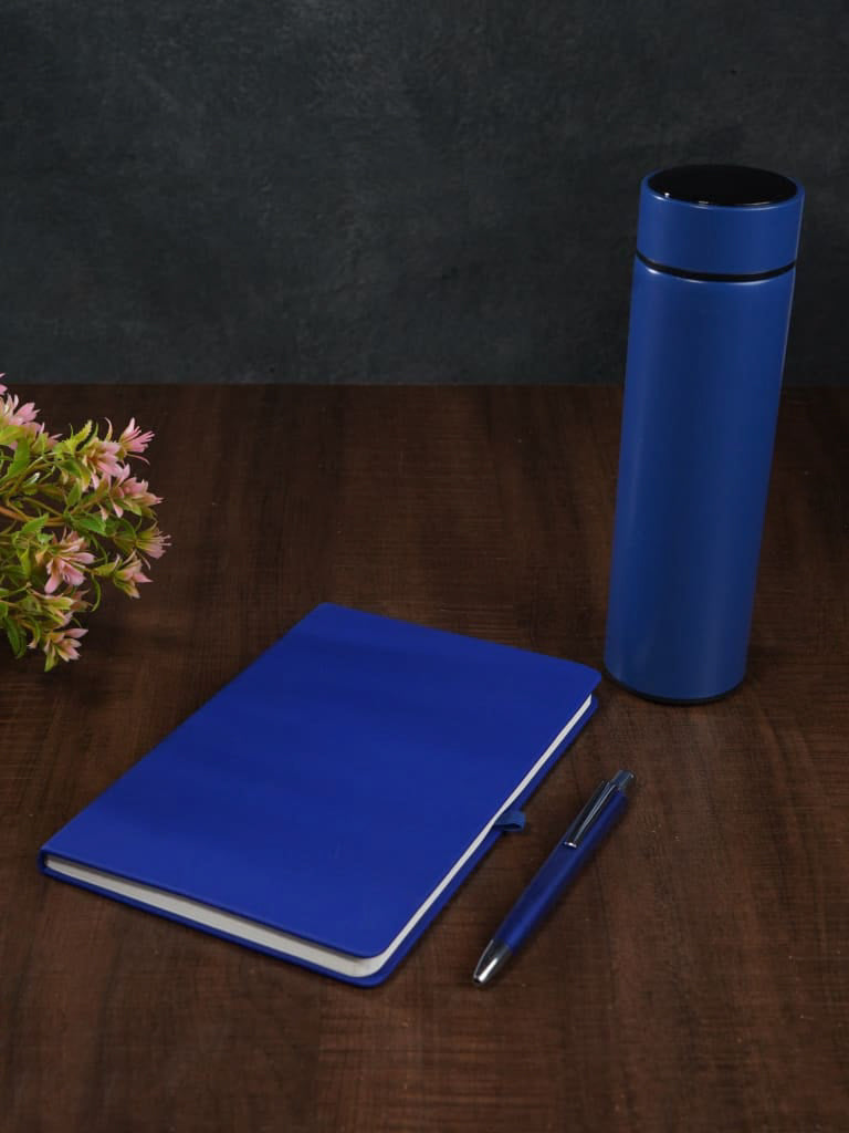 Corporate Gift - Blue Flask & Diary with Pen Set - BCG0073