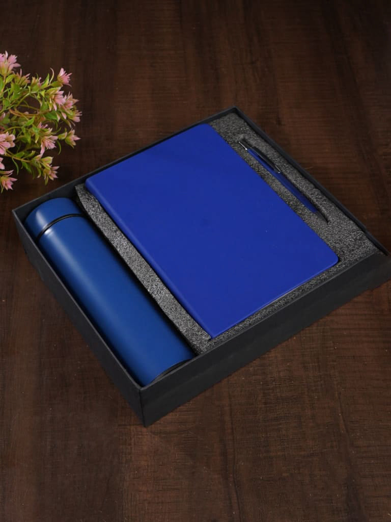 Corporate Gift - Blue Flask & Diary with Pen Set - BCG0073