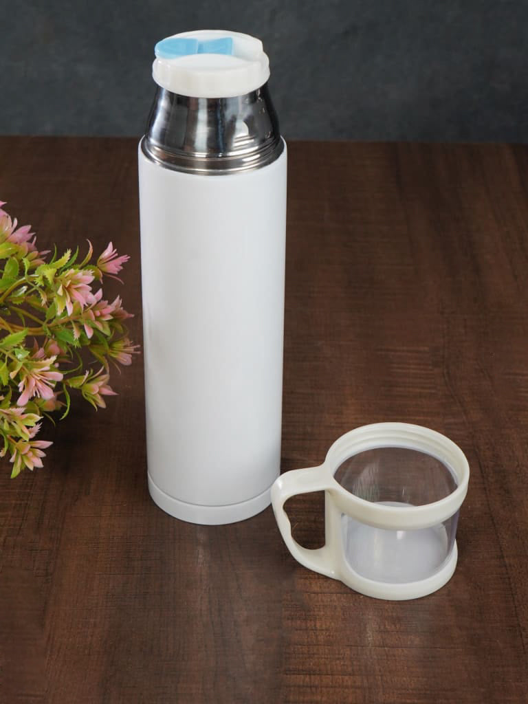 Corporate Gift - White Stainless Steel Vacuum Cup & Flask - BCG0075