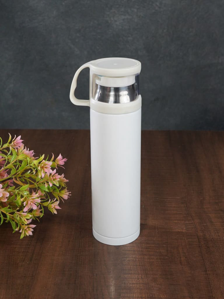 Corporate Gift - White Stainless Steel Vacuum Cup & Flask - BCG0075