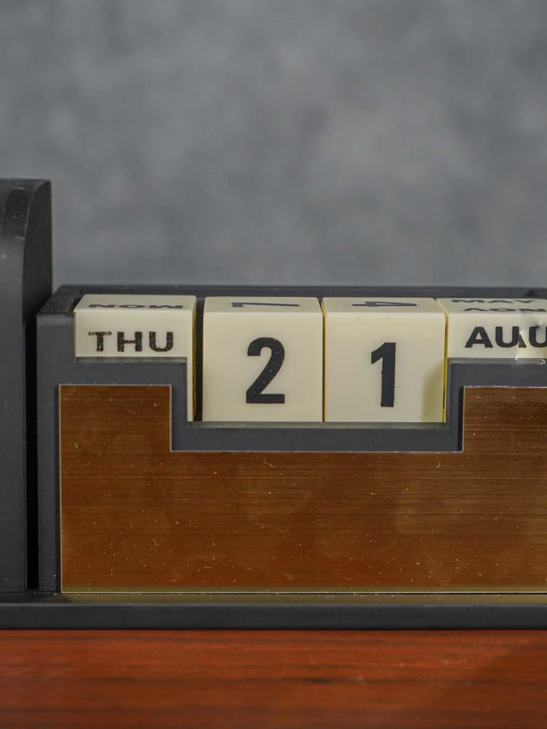 MDF Pen Stand with Clock & Calender - BCG0081