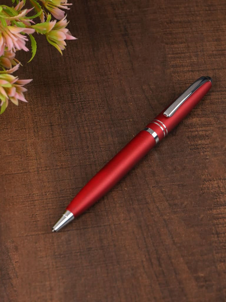 Red Matte with Silver Finish - Ball Point Pen - BCG0093