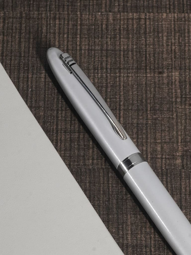 Ball Point Roller Pen (Pearl White Finish) - BCG0100