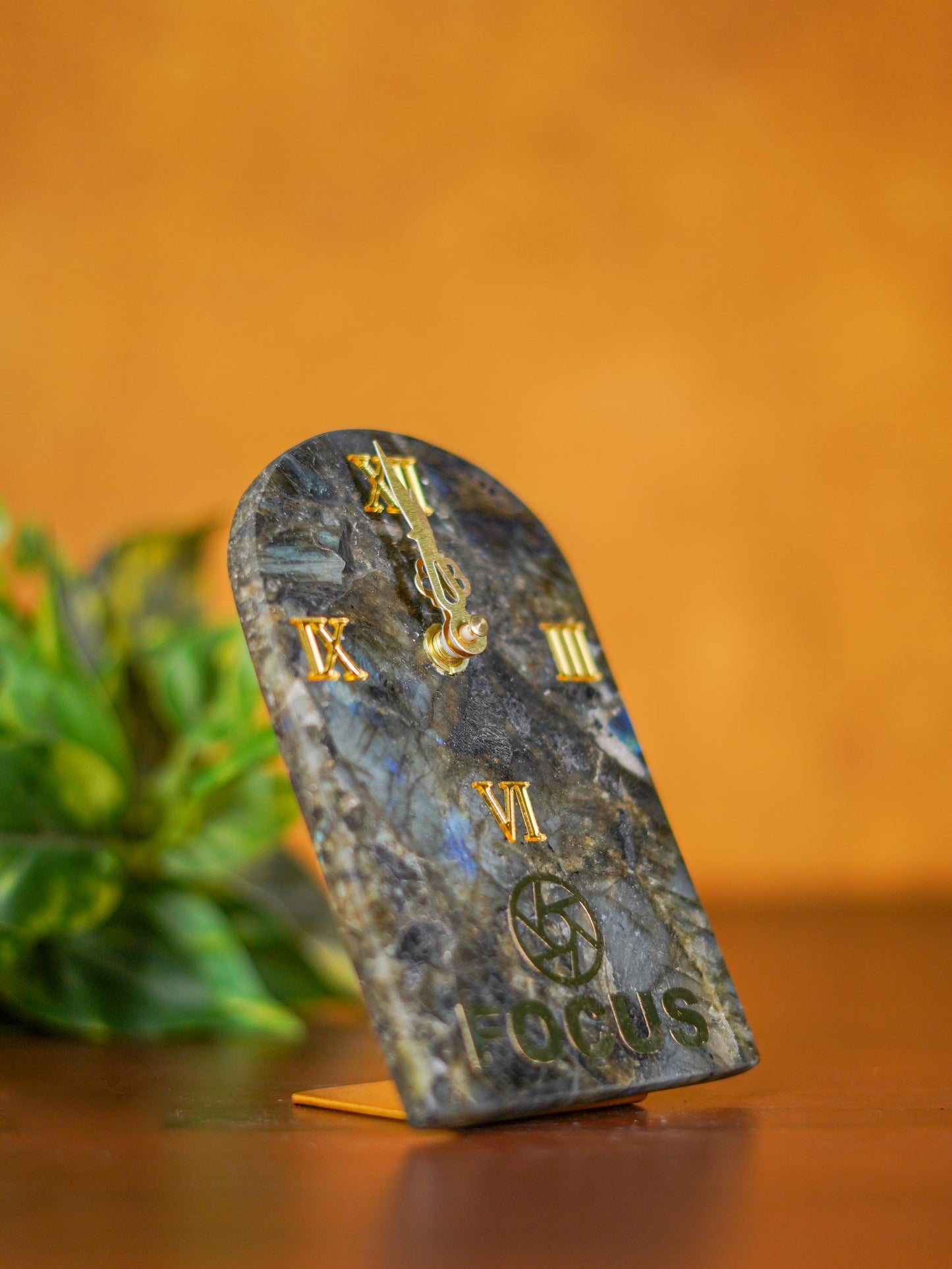 Gemstone Table Clock - Black - BCG0172