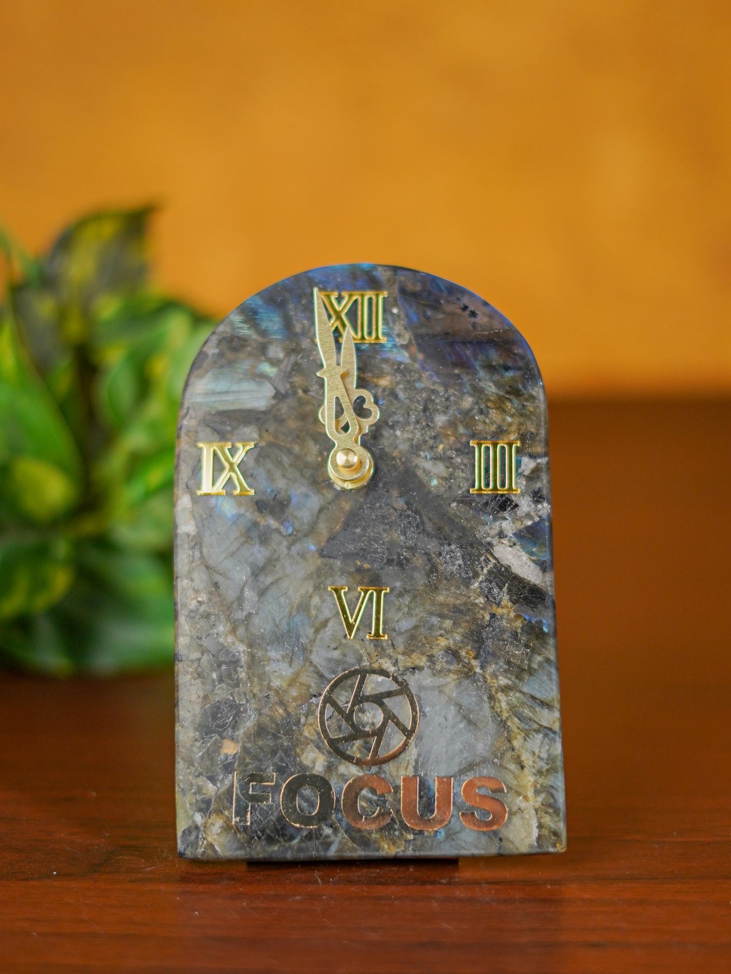 Gemstone Table Clock - Black - BCG0172