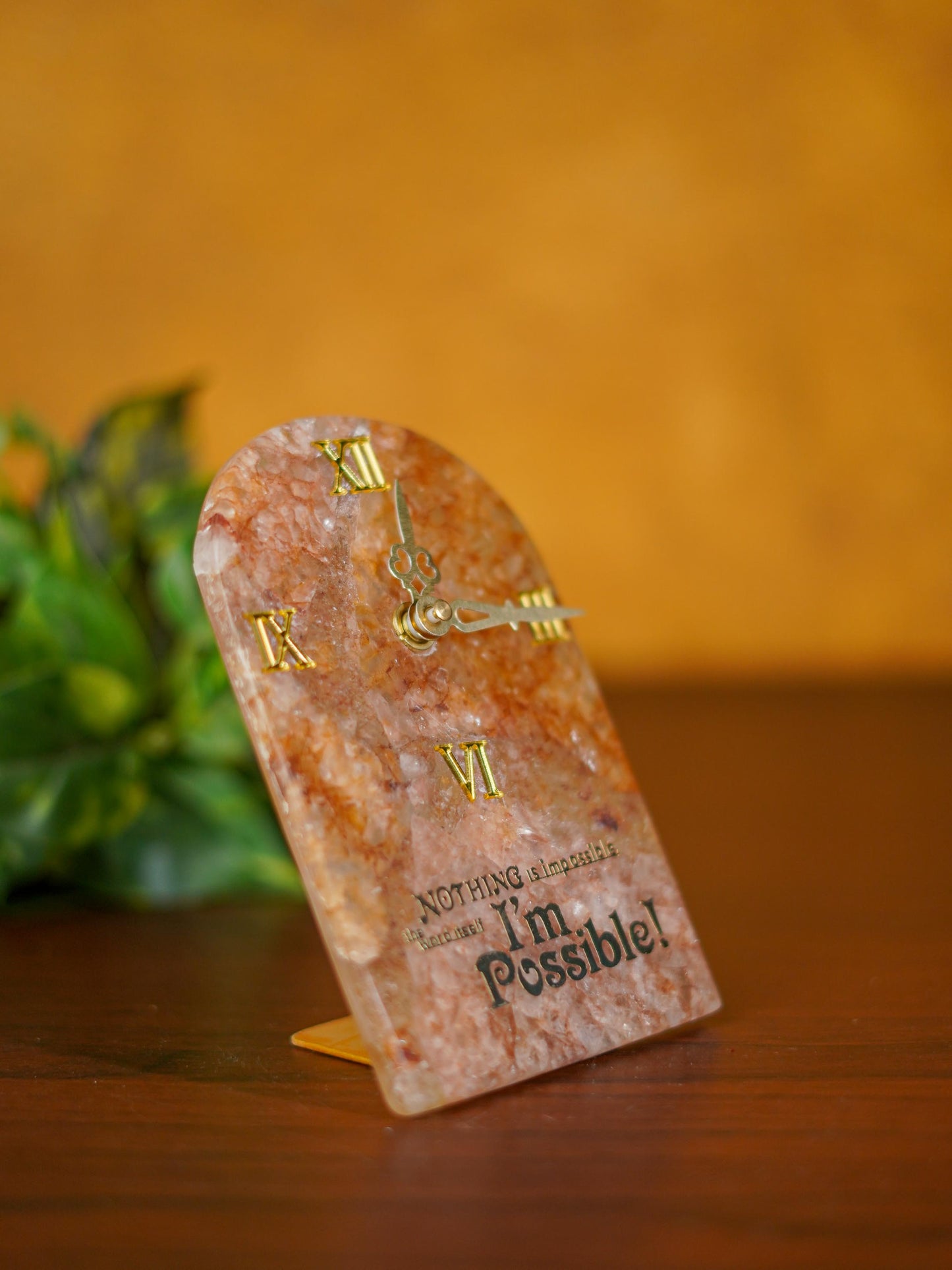 Gemstone Table Clock - Pink - BCG0175