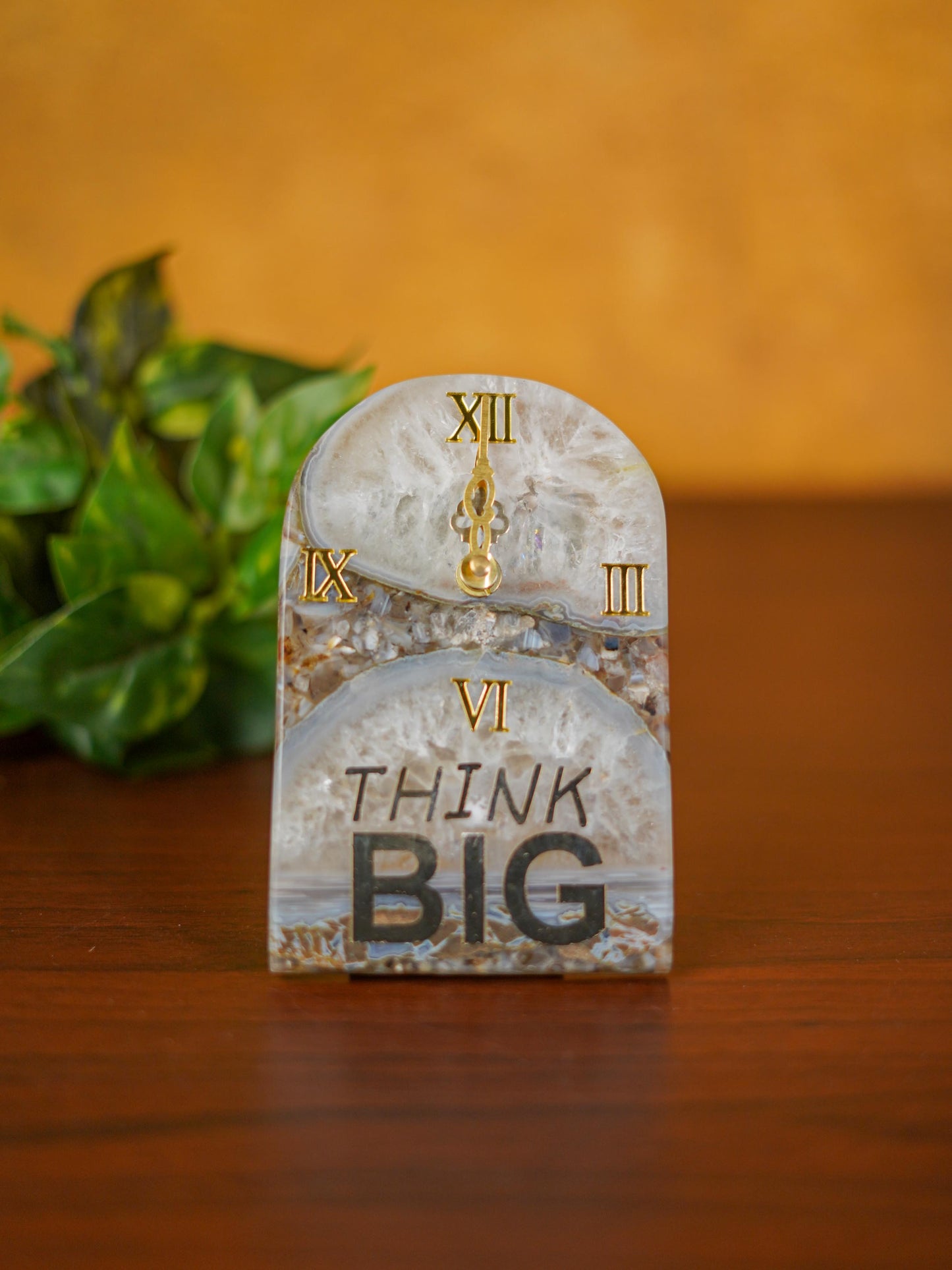 Gemstone Table Clock - Grey - BCG0176