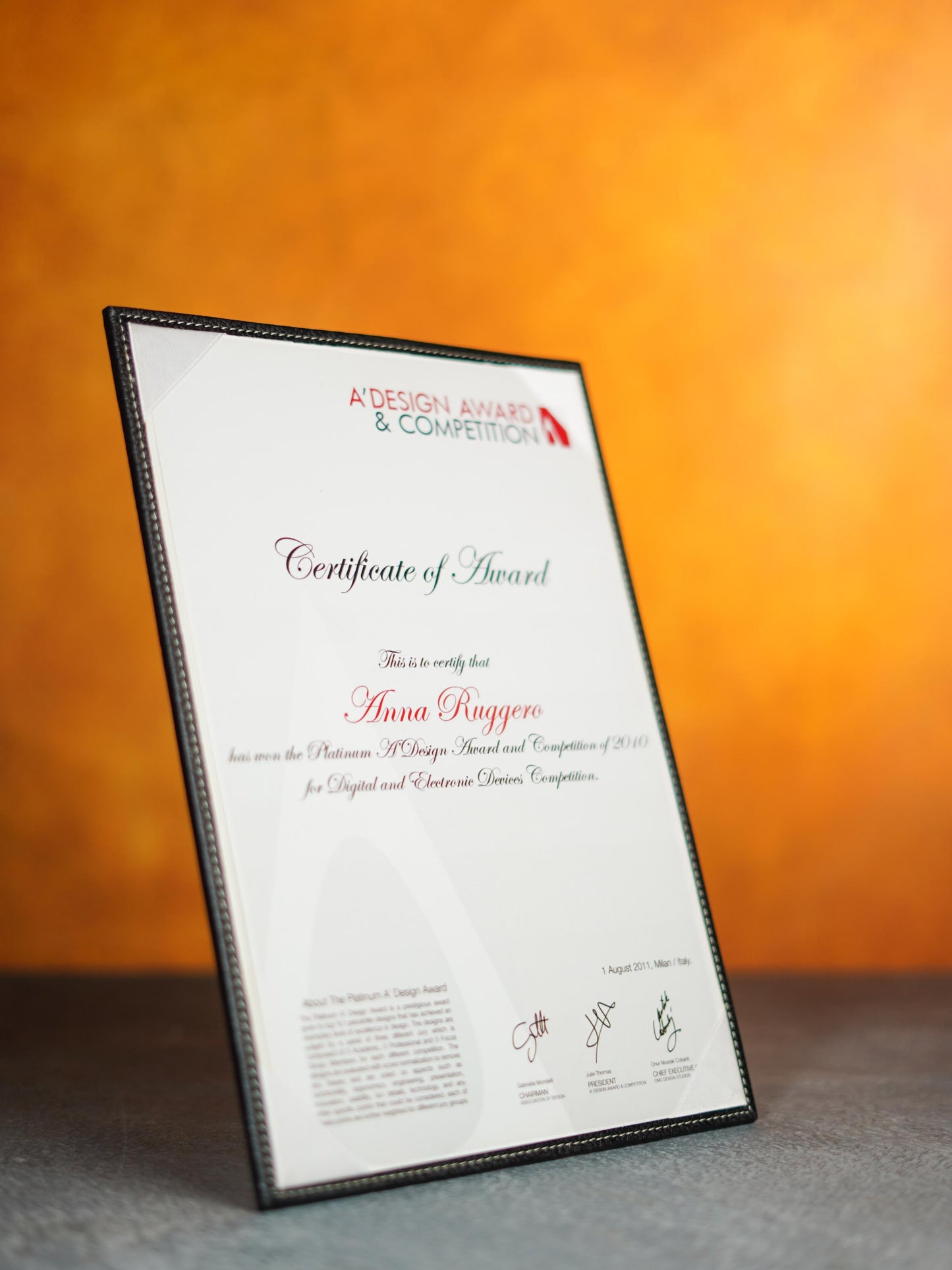 Eco Friendly Certificate Holder with Stand - BCG0196