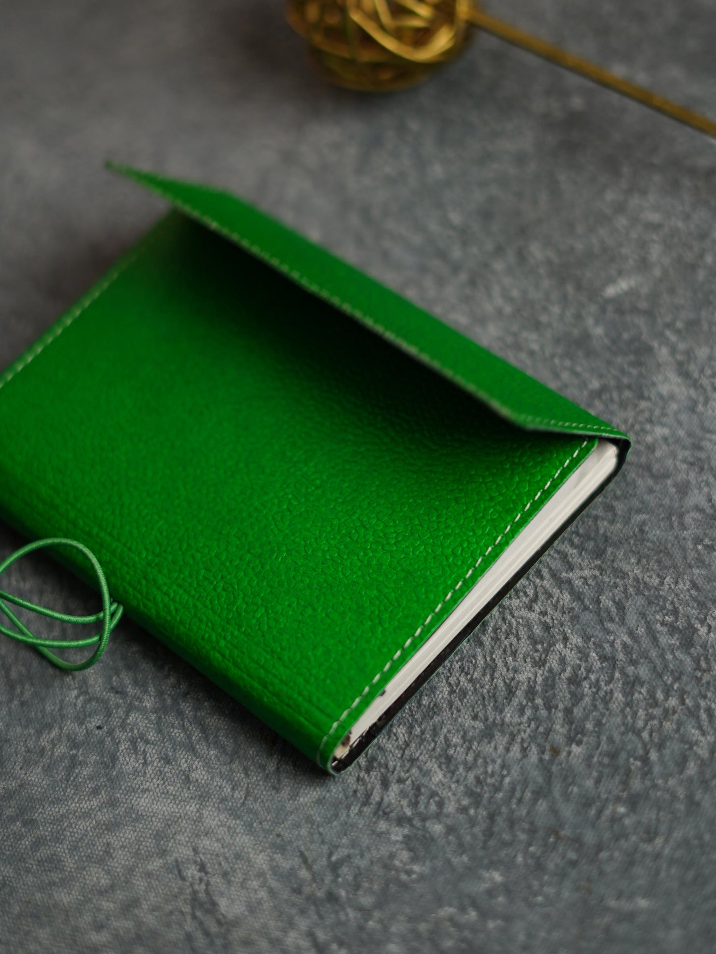 Recycled Cotton Foldable Spiral Notebook - Green - BCG0199