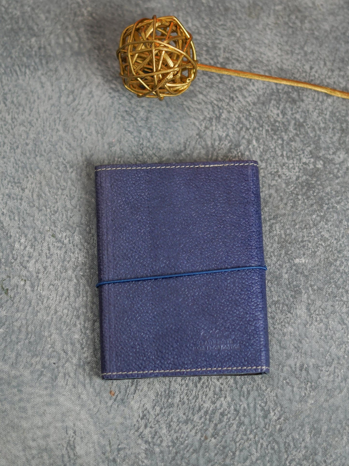 Recycled Cotton Foldable Spiral Notebook - Blue - BCG0200