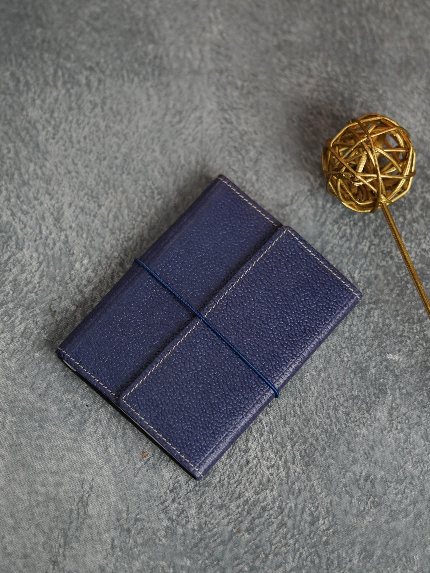 Recycled Cotton Foldable Spiral Notebook - Blue - BCG0200