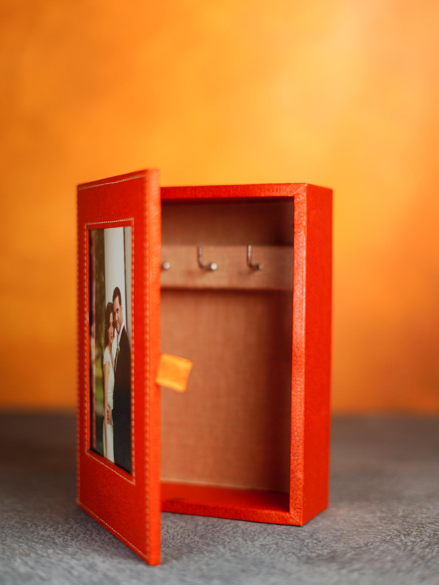 Recycled Cotton Wall Hanging Key Holder Box with Personalized Photoframe - 7.5 inch - BCG0201