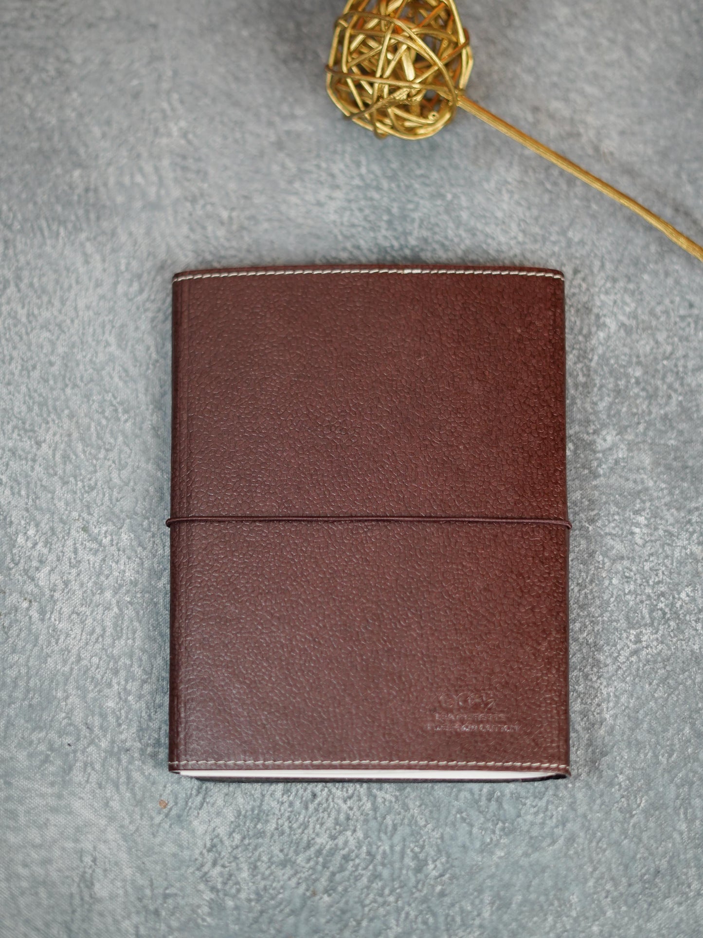 Recycled Cotton Foldable Spiral Notebook with Flap - Brown - BCG0203