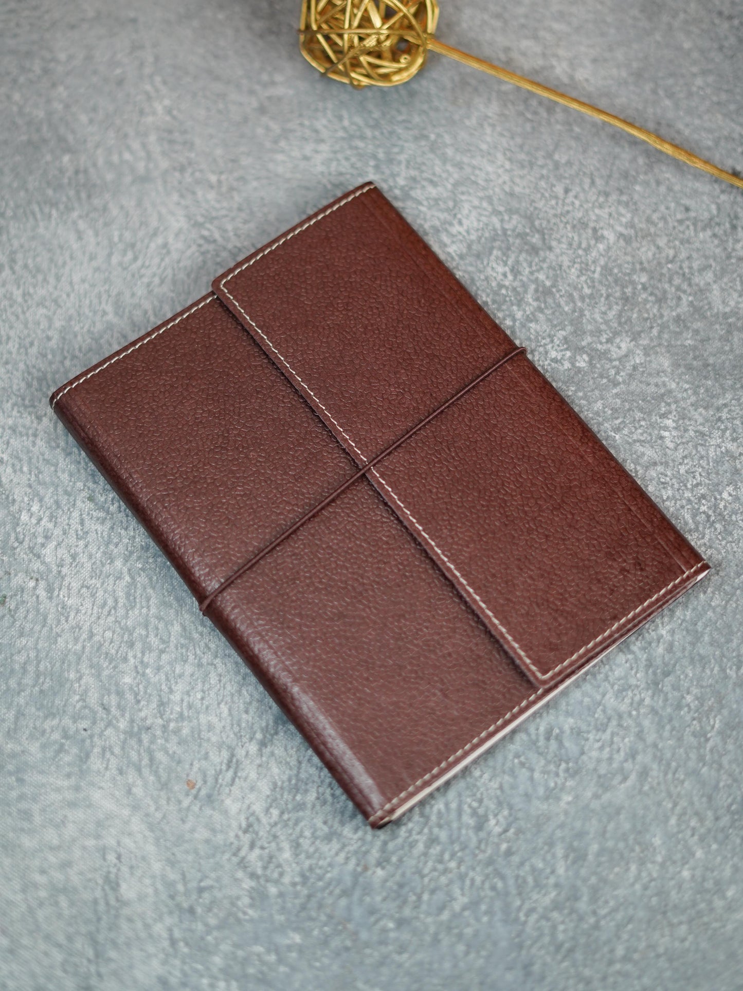 Recycled Cotton Foldable Spiral Notebook with Flap - Brown - BCG0203