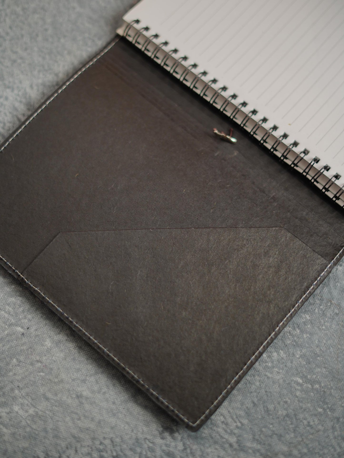 Recycled Cotton Foldable Spiral Notebook with Flap - Brown - BCG0203