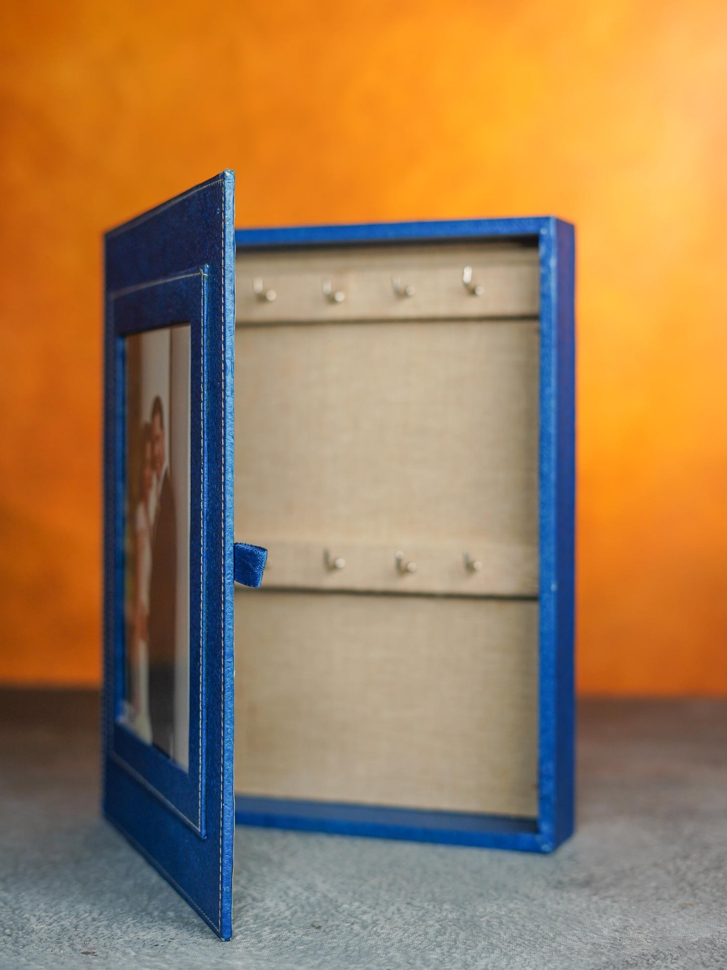 Recycled Cotton Wall Hanging Key Holder Box with Personalized Photoframe - 12 inch - BCG0208