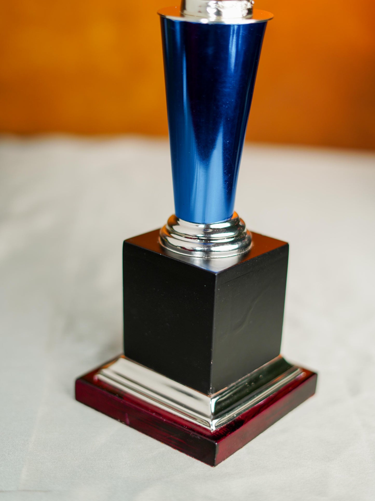 Wooden Blue Trophy with Star - BCG0217