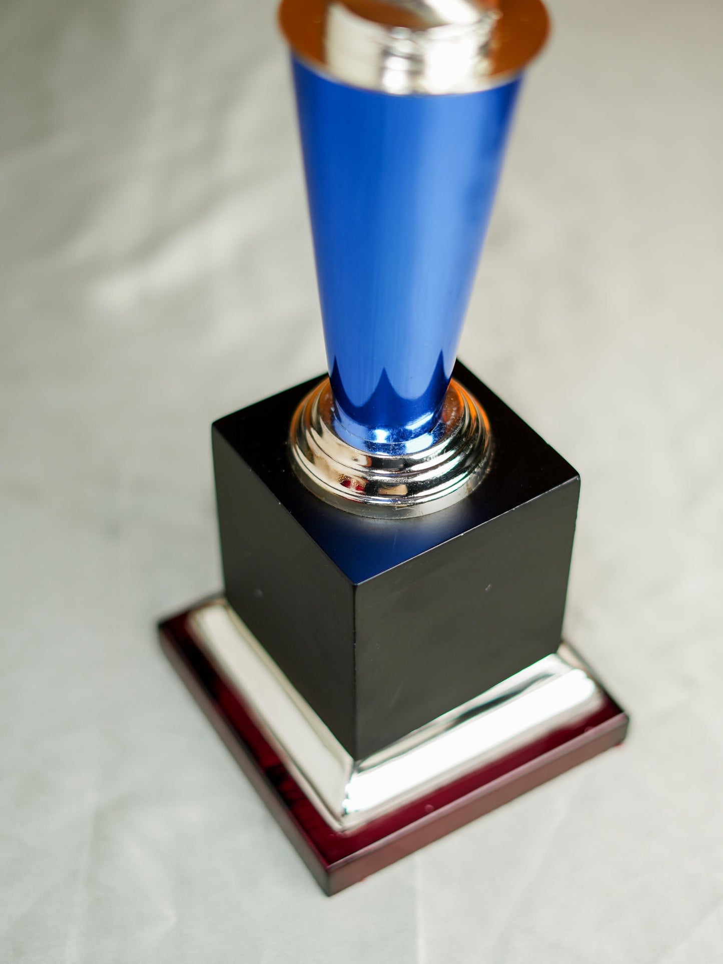 Wooden Blue Trophy with Star - BCG0217
