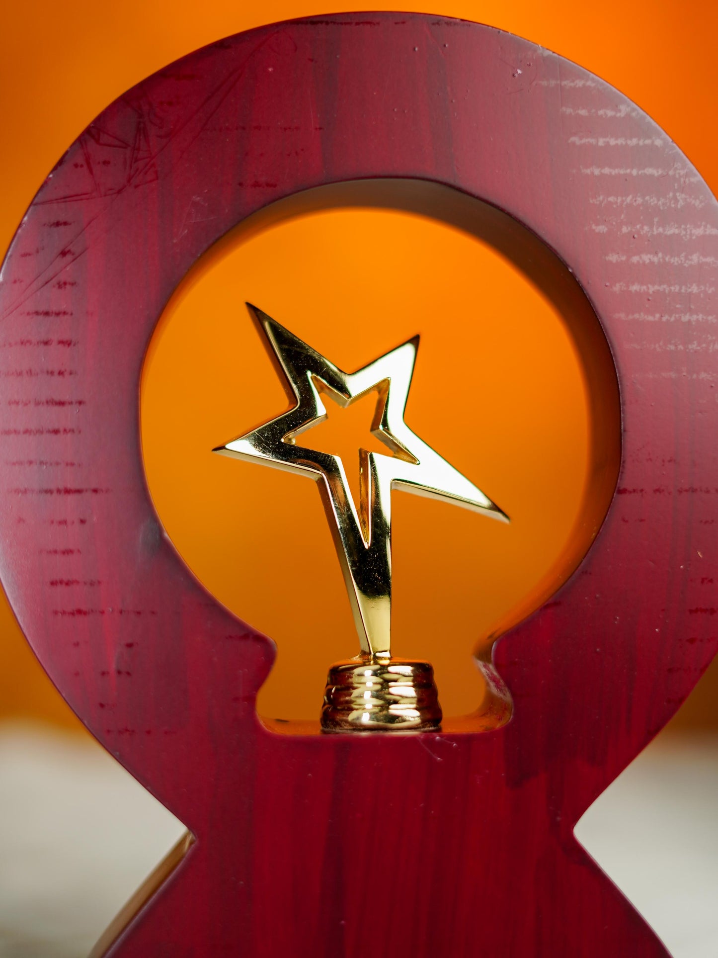 Wooden Round Trophy with Star - 8 inch - BCG0222