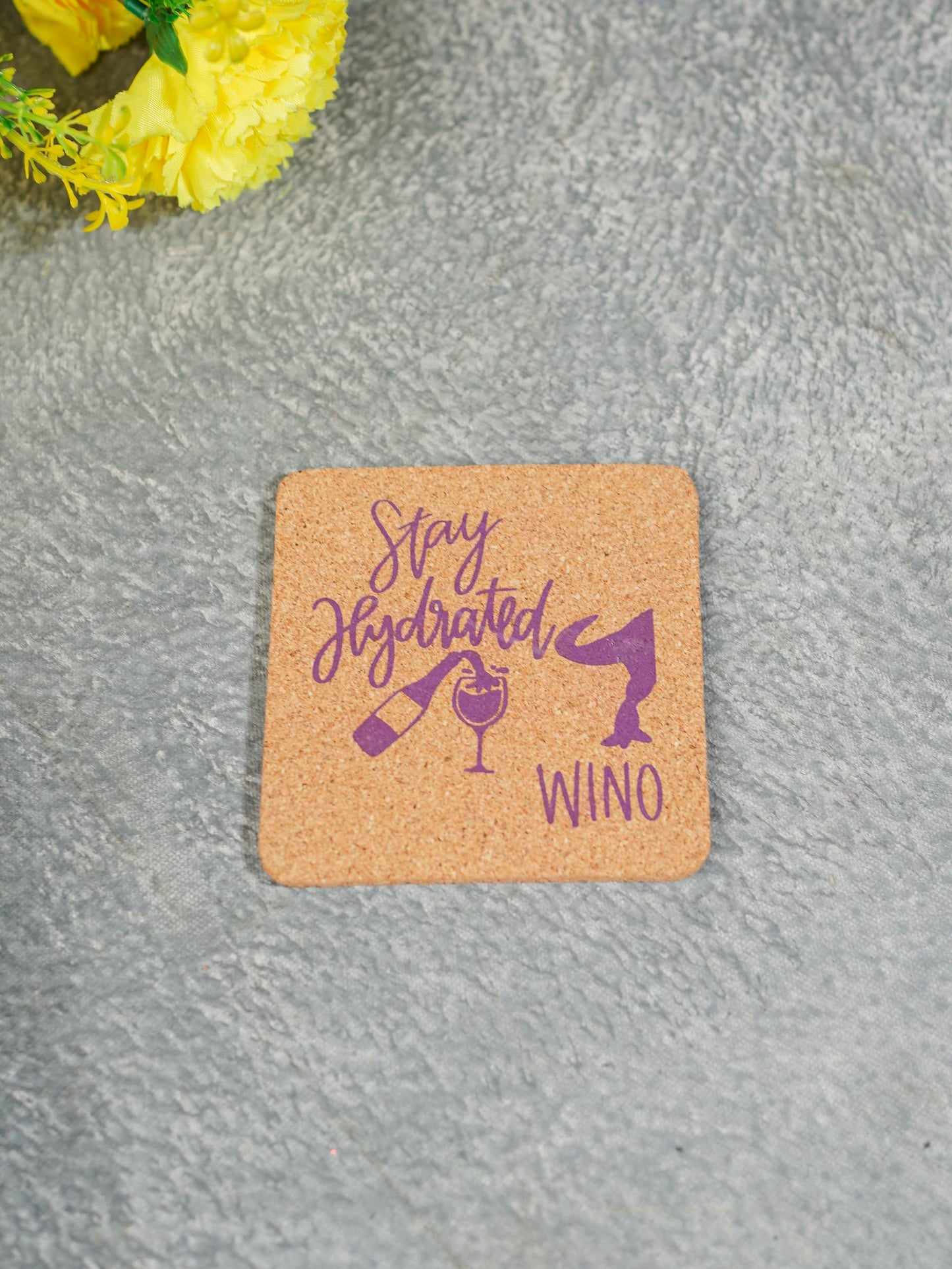 Square Shaped Coaster with Grainy Prints - BCG0233