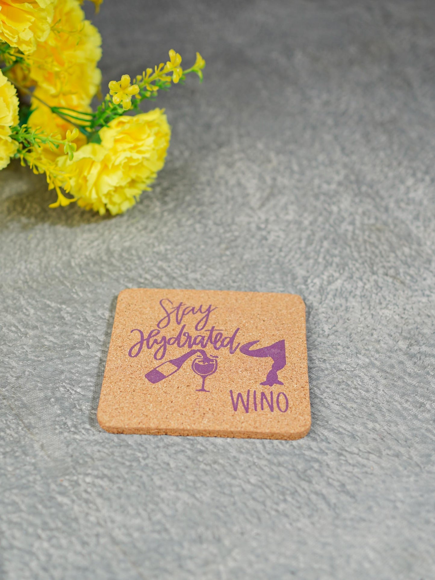 Square Shaped Coaster with Grainy Prints - BCG0233