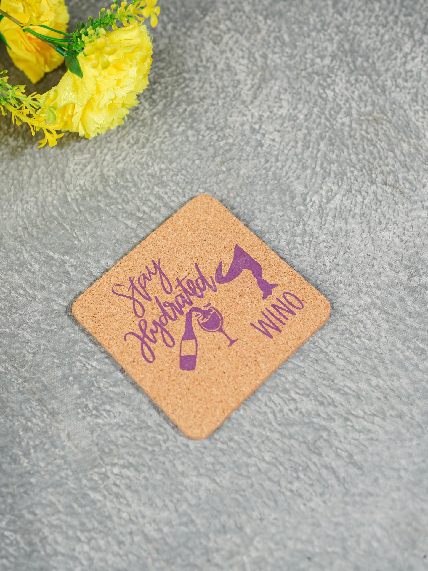 Square Shaped Coaster with Grainy Prints - BCG0233