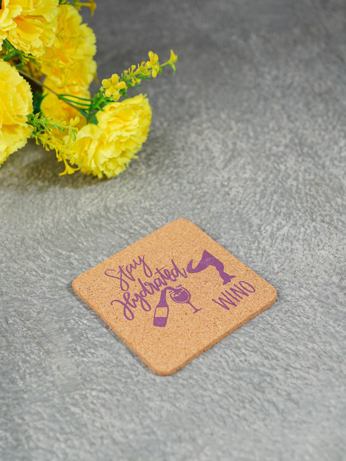 Square Shaped Coaster with Grainy Prints - BCG0233