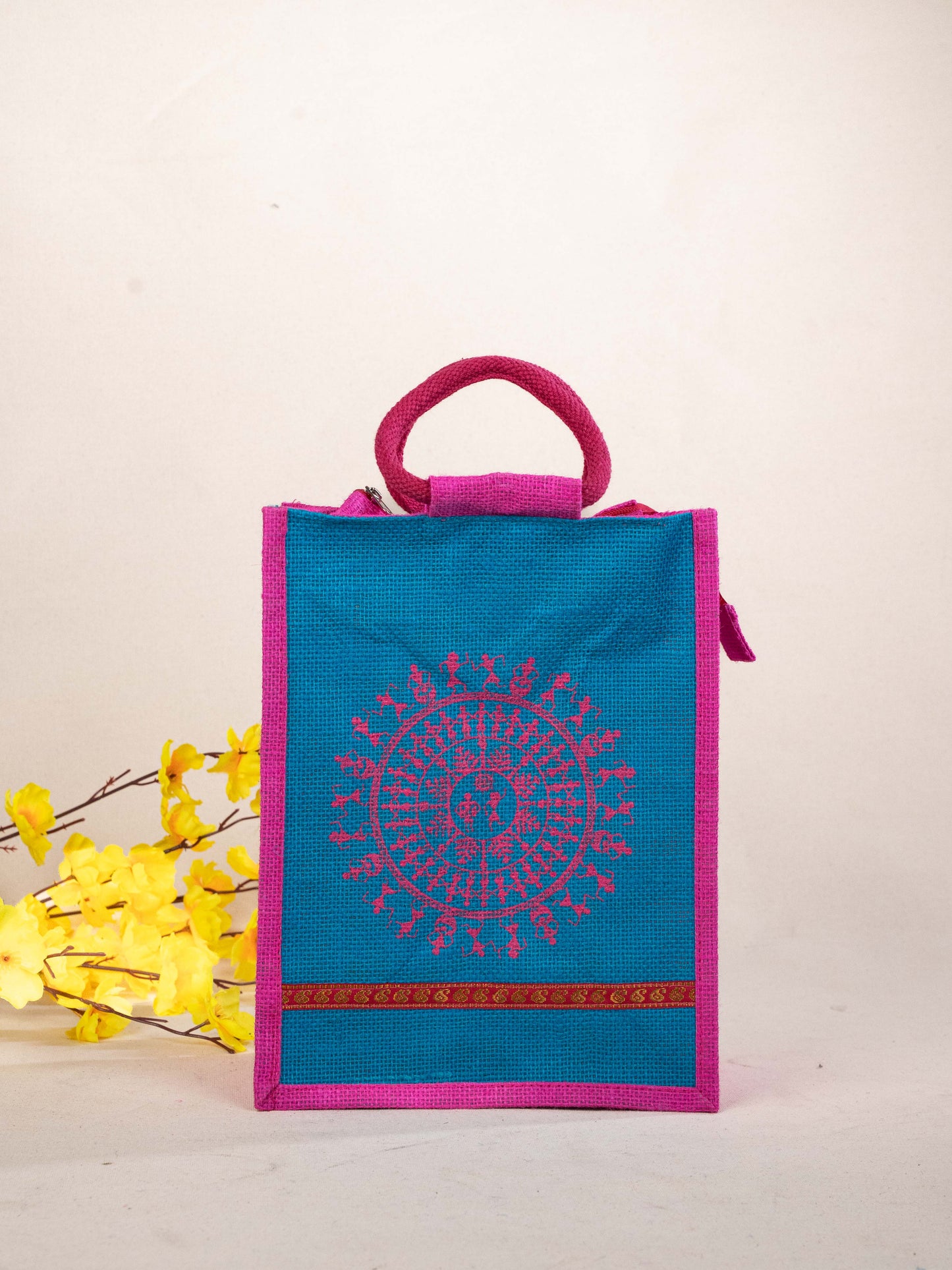Jute Bag with Warli Print - WBG1697