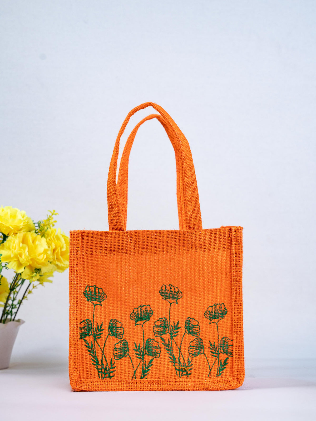 Jute Bag - Flower Design - WBG1751