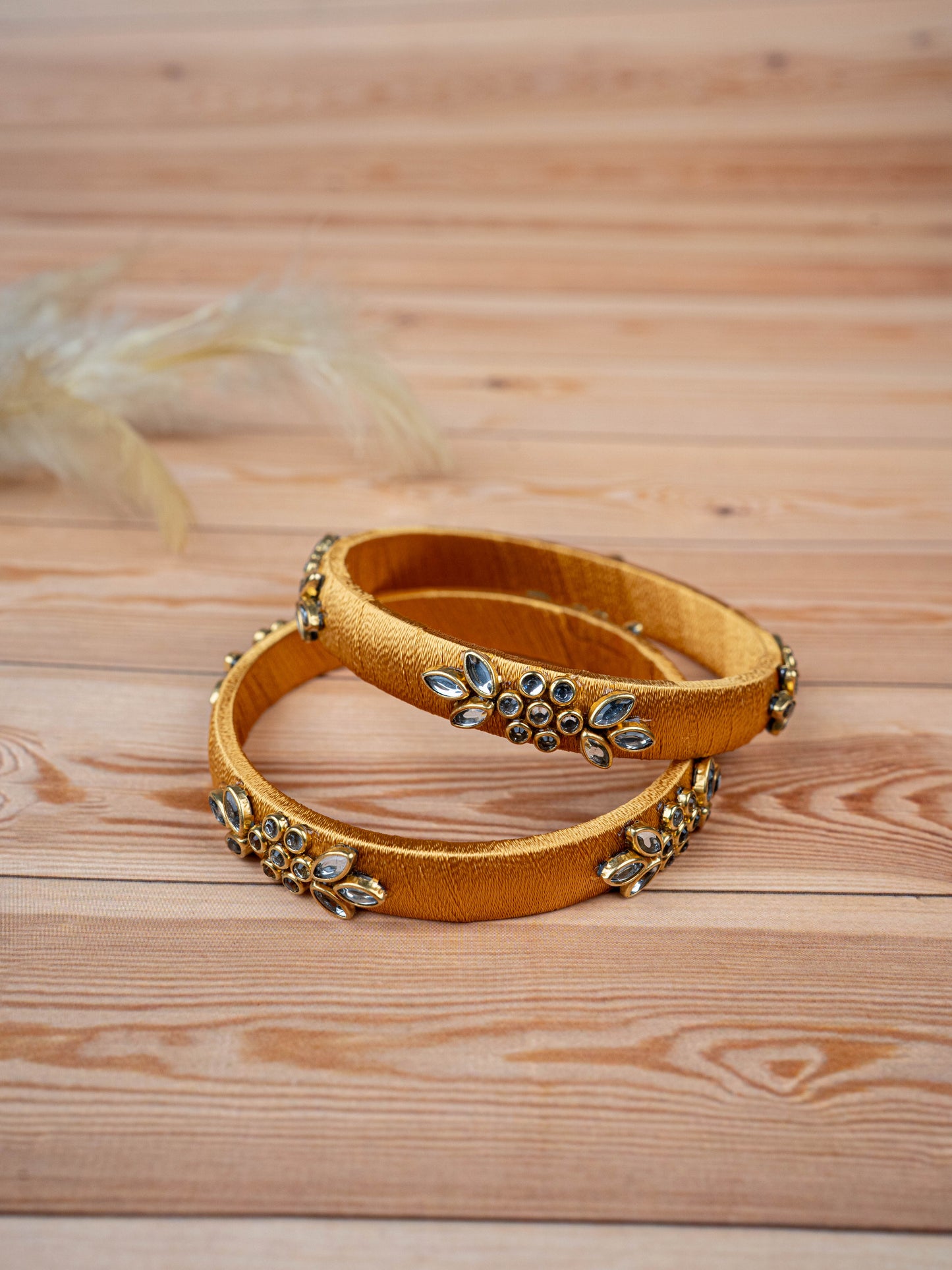 Silk Thread Bangles - Set of 2 - 2.4 inch - WBG1776-3