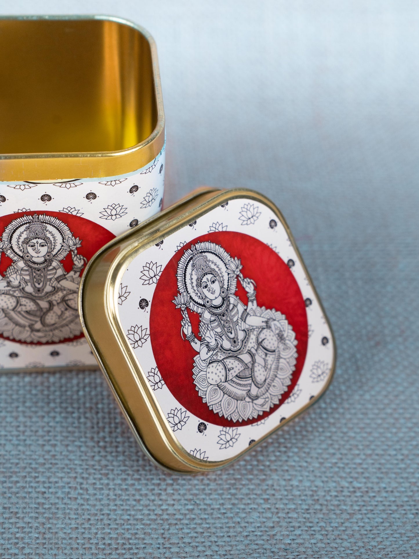 Printed Tin box - Madhubani Design - WBG1786