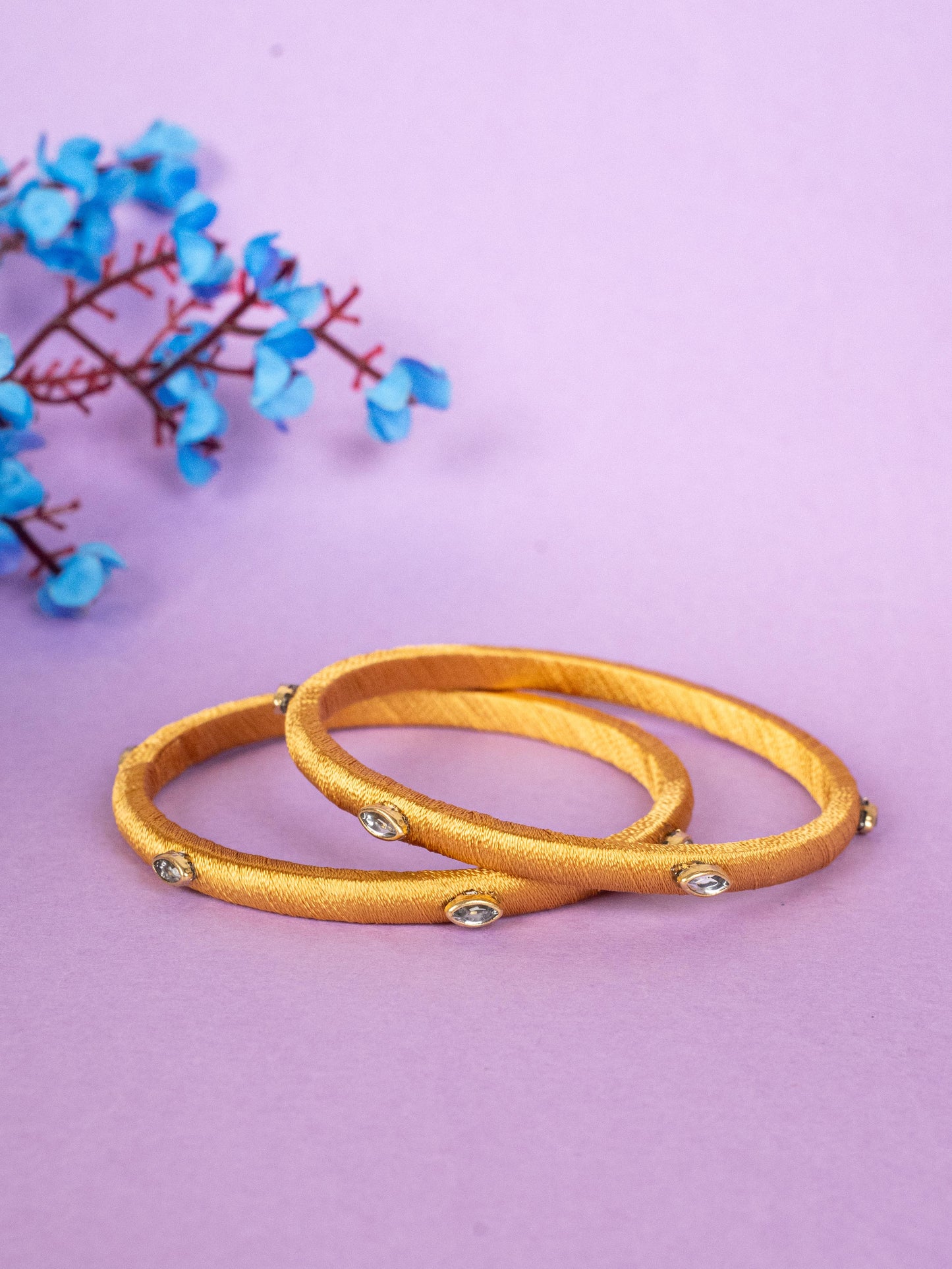 Silk Thread Bangles - Set of 2 - 2.8 inch - WBG1796-2