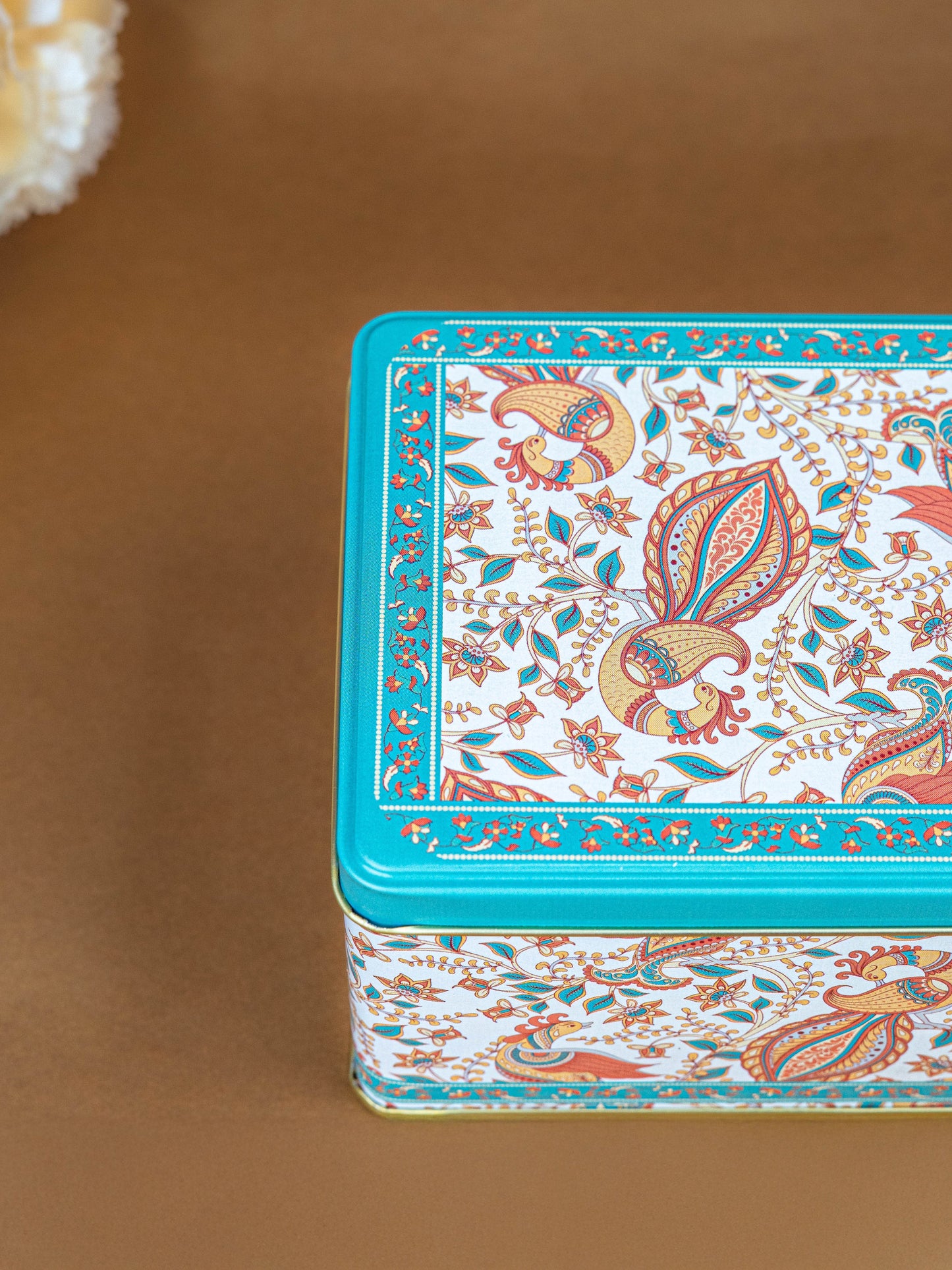 Tin Box - Floral Peacock Design - 5x3 inch - WBG1808