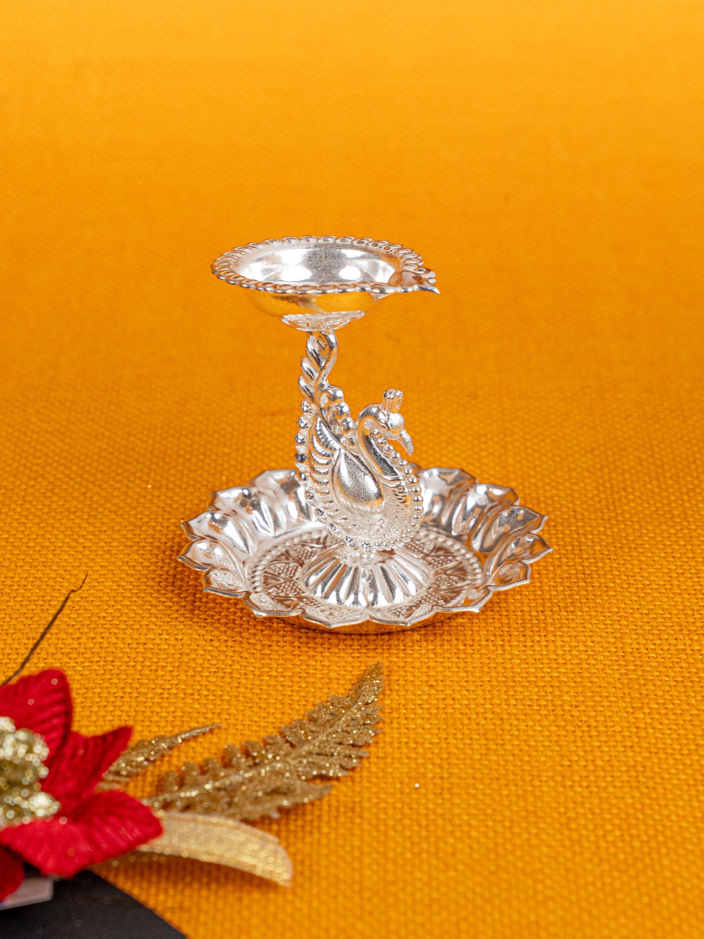 German Silver Annapakshi Diya - 3 inch - WBG1814