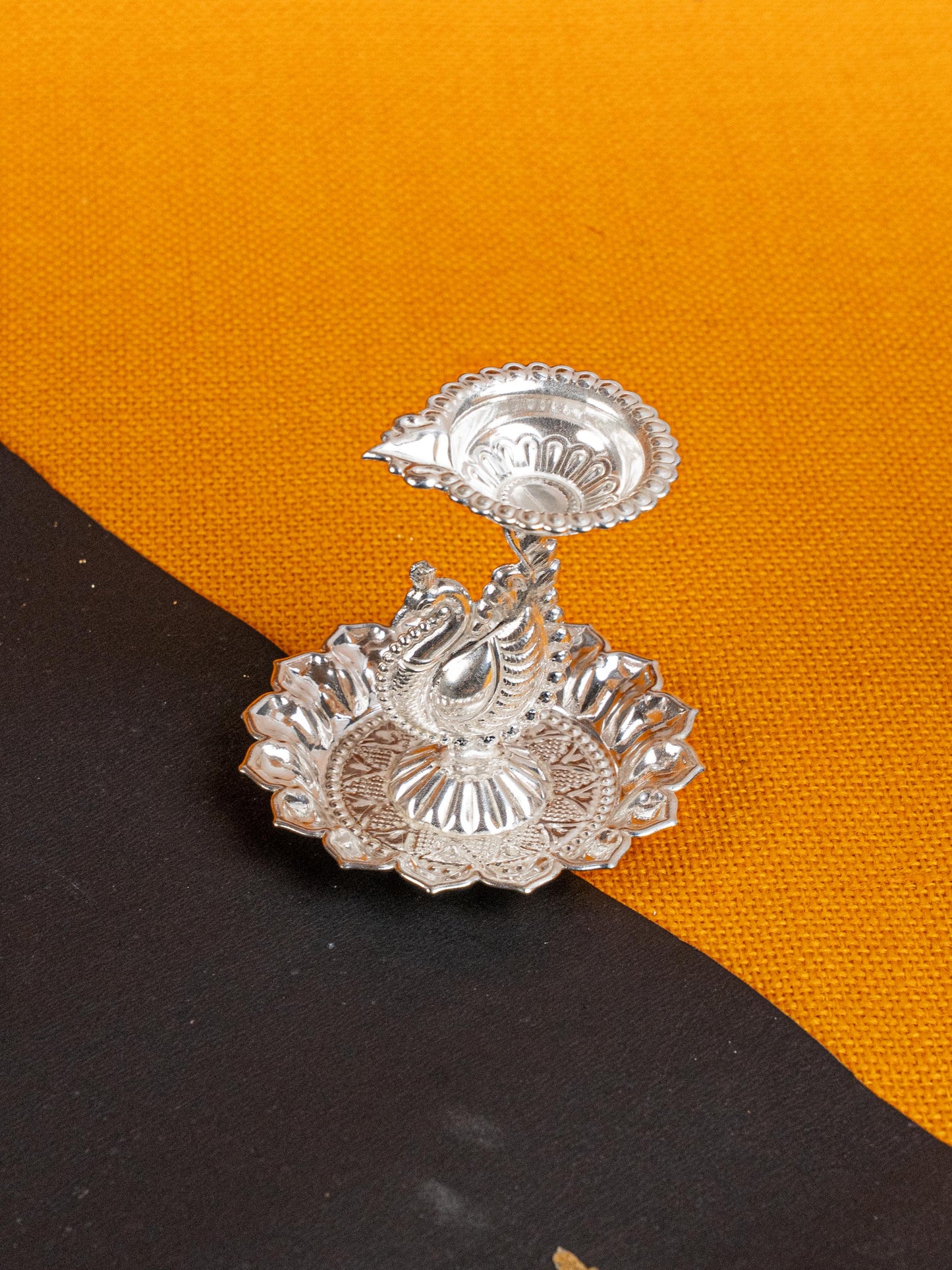 German Silver Annapakshi Diya - 3 inch - WBG1814