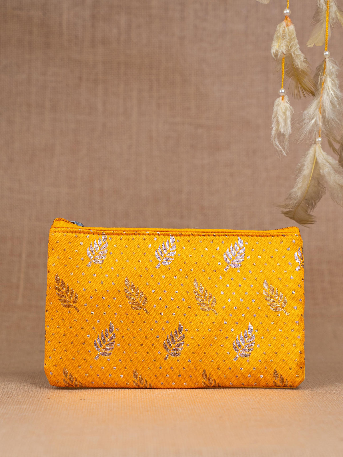 Raw Silk Purse - Leaf Design - WBG1820