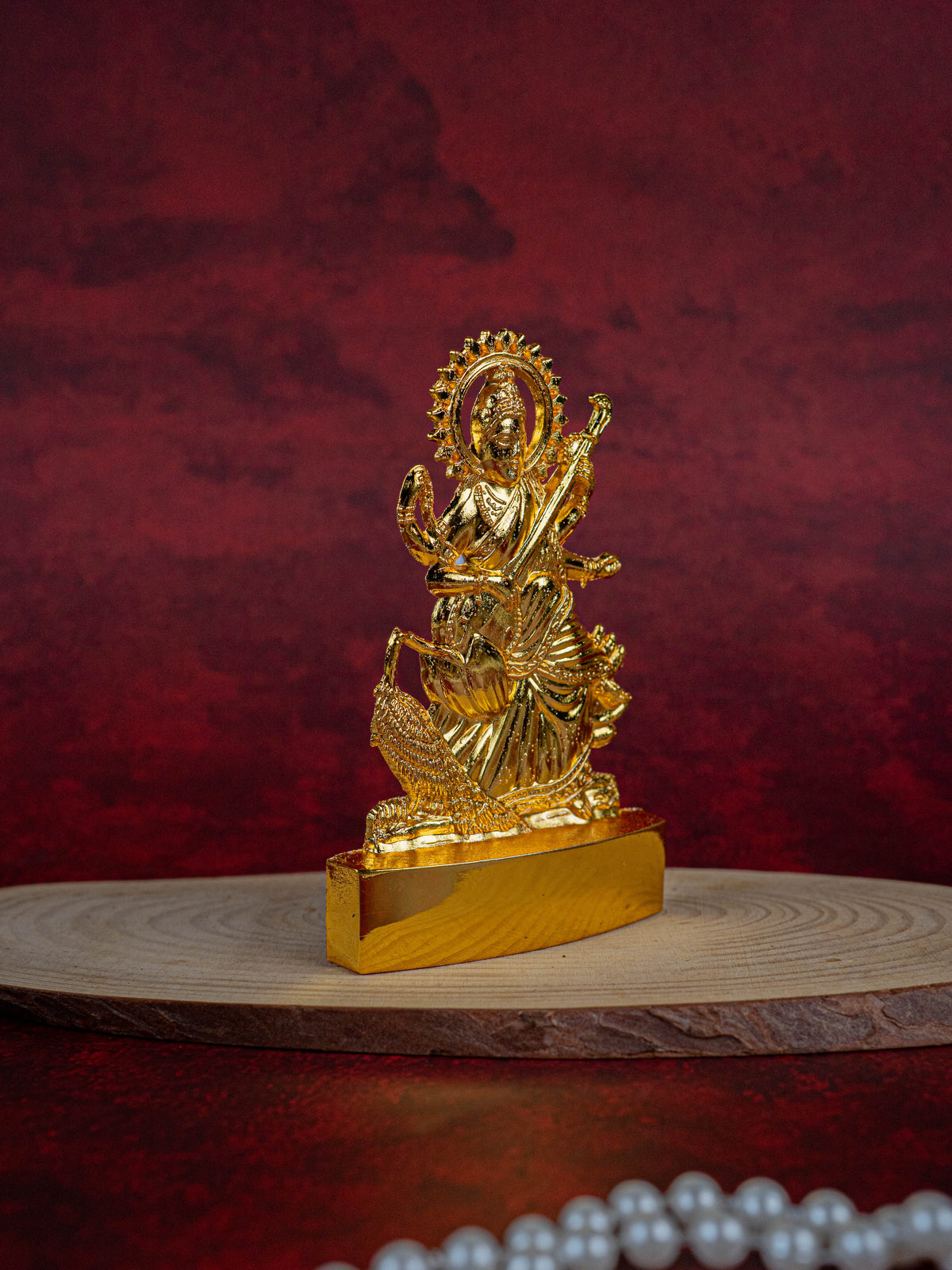 Saraswathi Murthi - Gold Finish - 4 inch - WBG1830-1