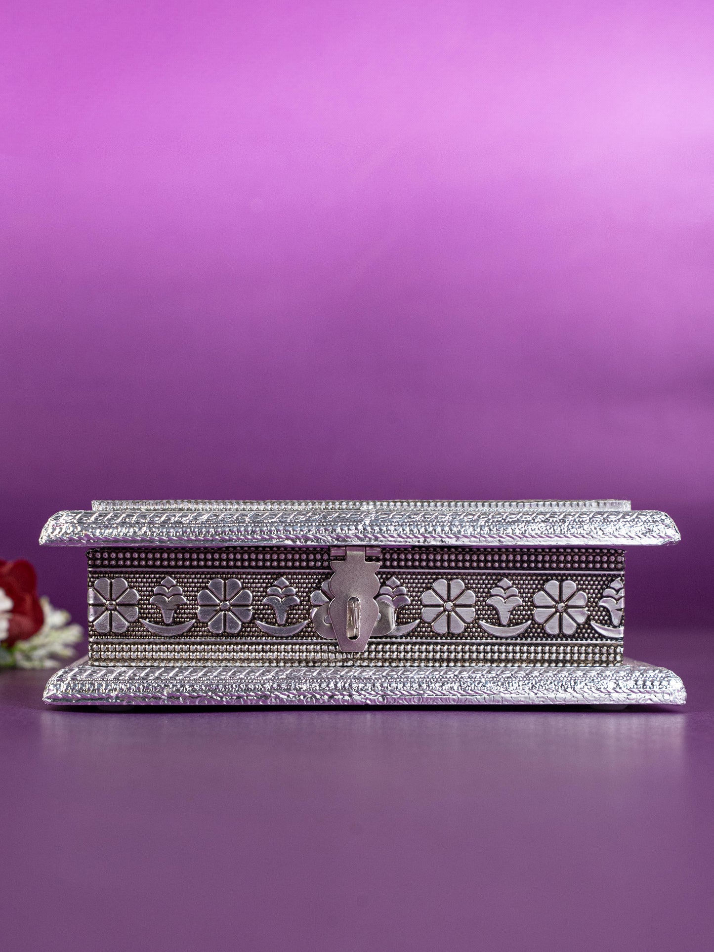 Customized - Oxidized Dry Fruit Box - 7x5 inch - Silver - WBG1831
