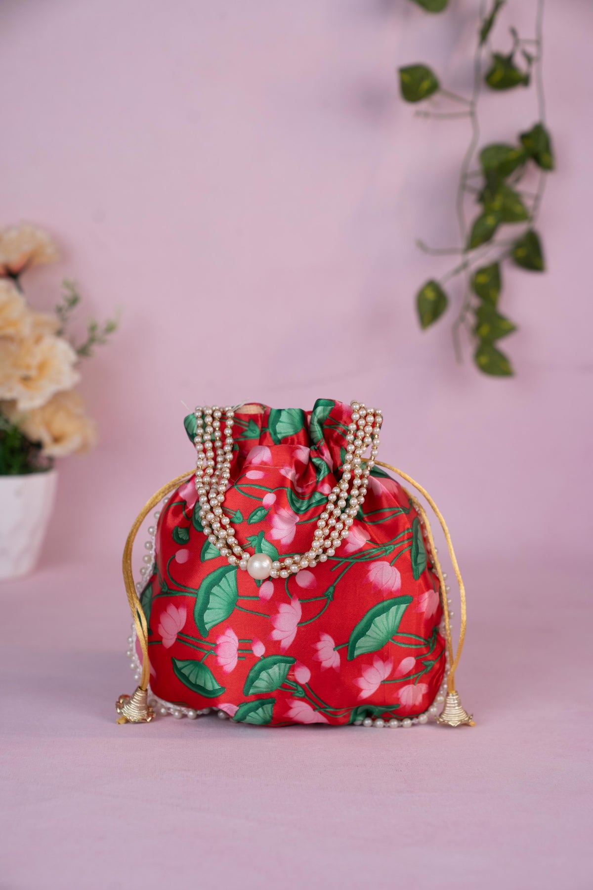 Potli Bag with Pichwai Design - 8 inch - WBG1878