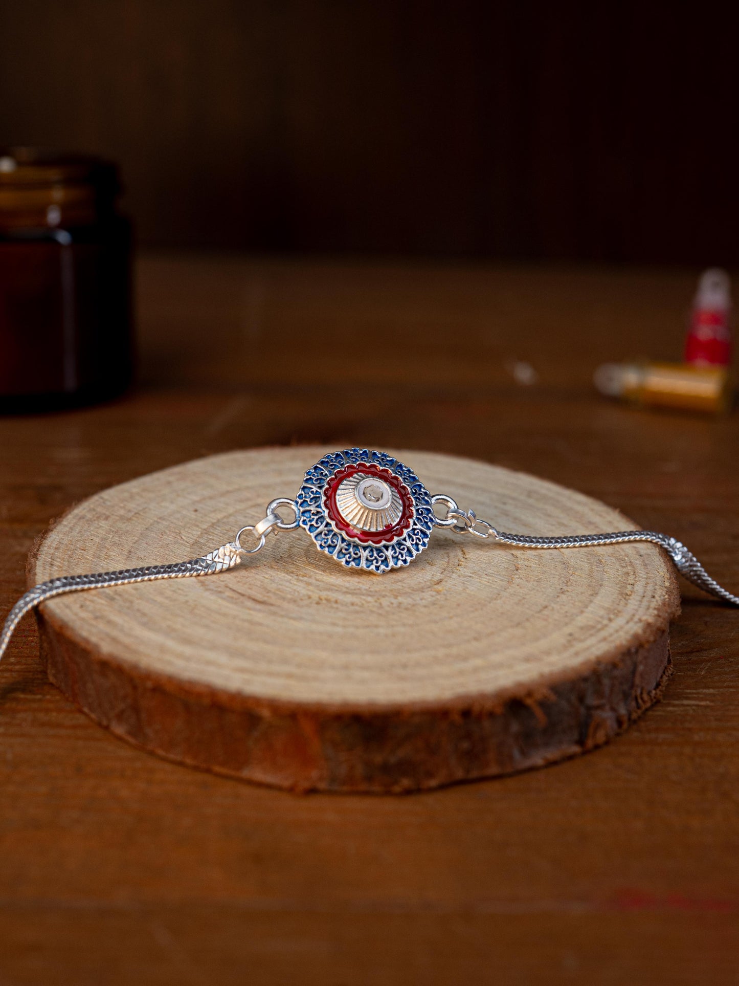Designer Rakhi - Silver - WBG1887-6
