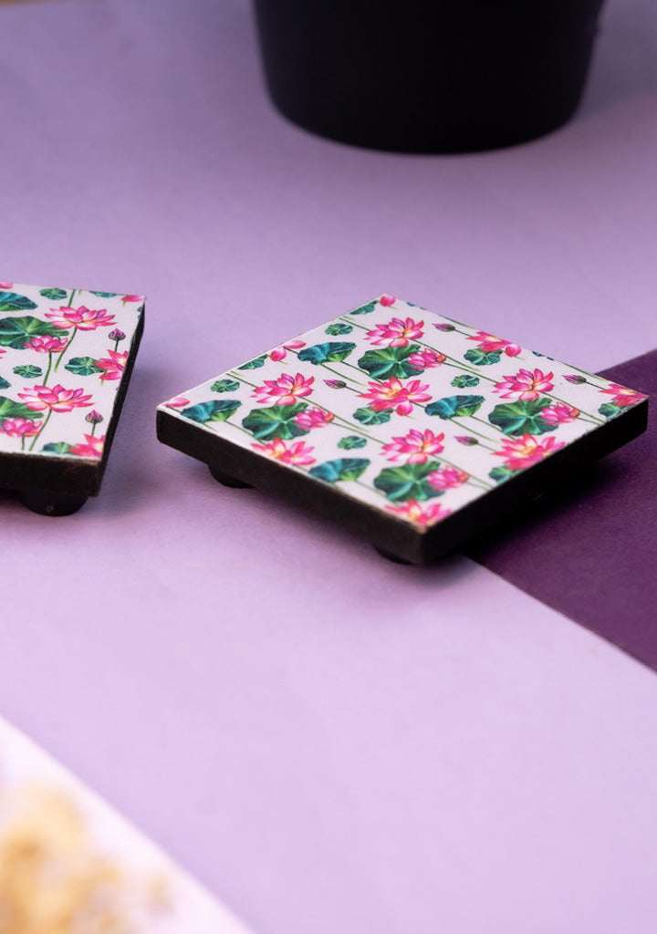 Pichwai Lotus Design Glitter Manai - 2.5 inch - WBG1888