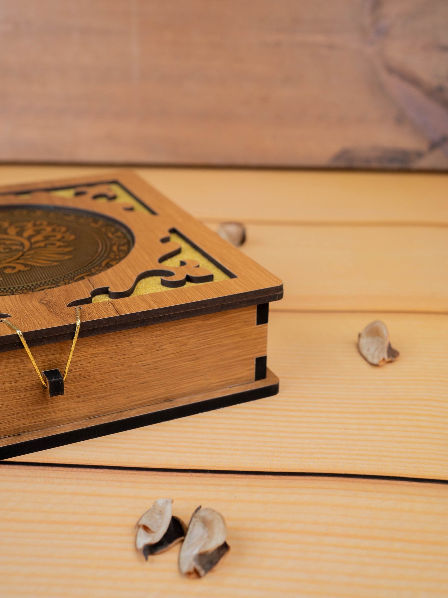 Wooden Dry Fruit Box - Annapakshi Design - 8x8 inch - WBG1892-1