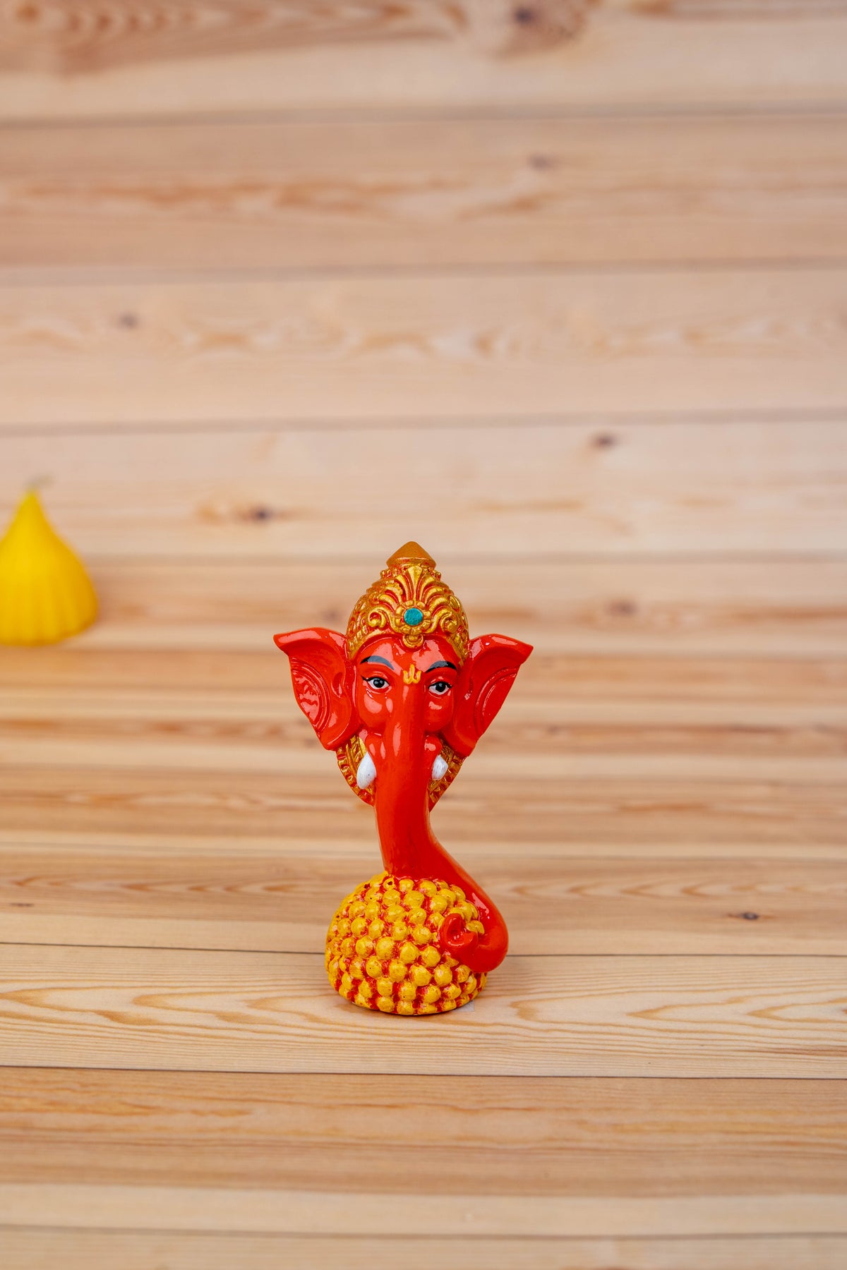 Polystone Laddu Ganesha Idol - 3 inch - WBG1929