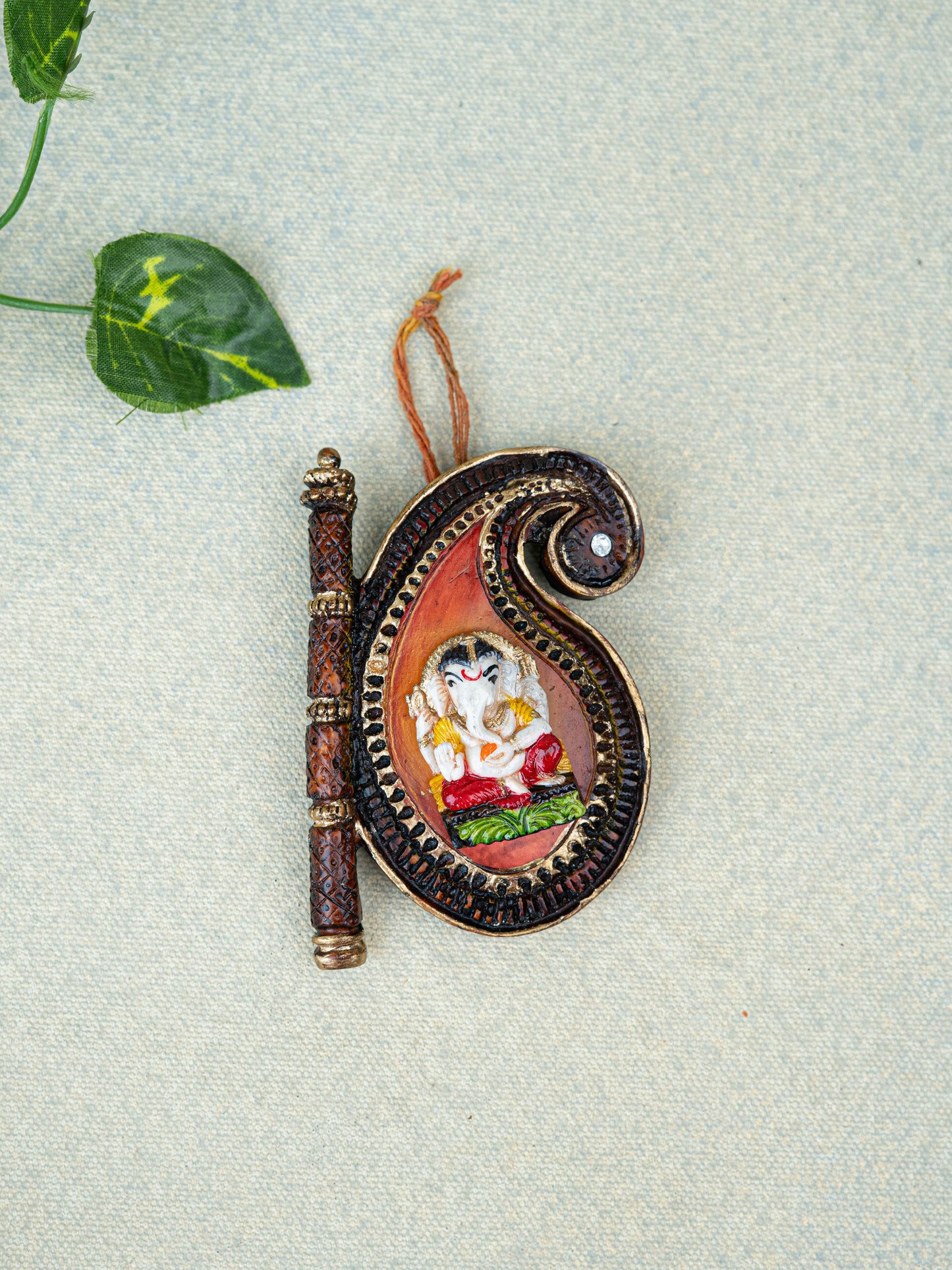 Polystone Ganesha Wall Hanging - 3 inch - WBG1930
